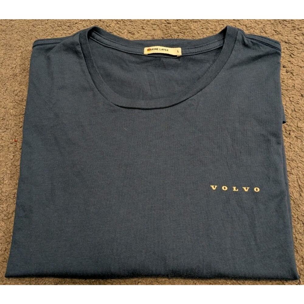 Marine Layer Volvo Blue Short Sleeve T-Shirt Made in USA Men's Large